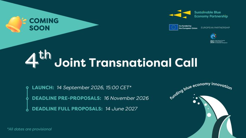 Sustainable Blue Economy Partnership Announces Fourth Transnational Call for Research and Innovation Projects